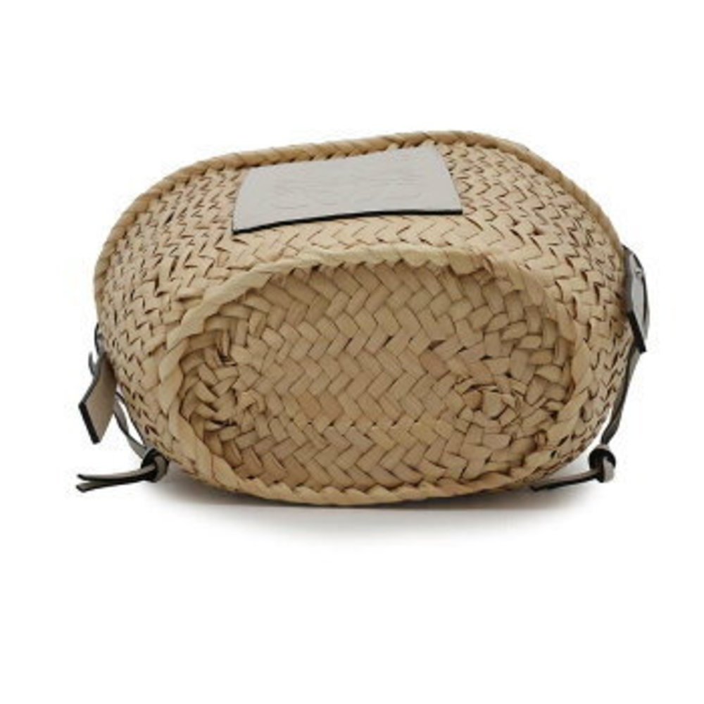 Loewe Shoulder Bag Drawstring Bucket Raffia Leath… - image 3